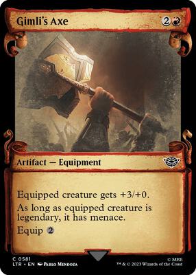 Gimli's Axe (Showcase Scrolls) card from Universes Beyond: The Lord of the Rings: Tales of Middle-earth