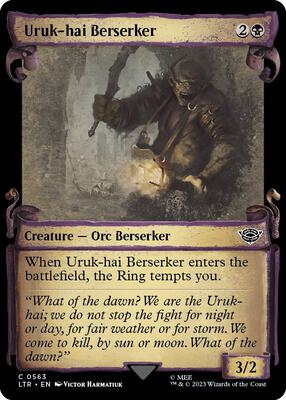 Uruk-hai Berserker (Showcase Scrolls) card from Universes Beyond: The Lord of the Rings: Tales of Middle-earth