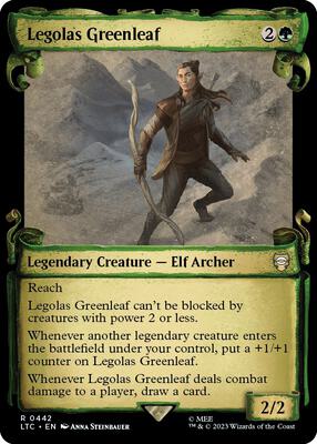 Legolas Greenleaf (Showcase Scrolls) card from Commander: The Lord of the Rings: Tales of Middle-earth