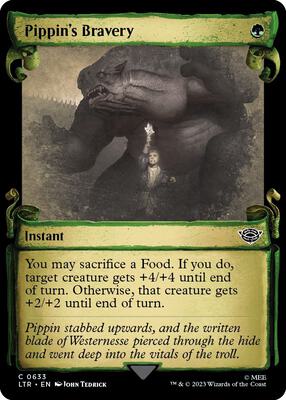 Pippin's Bravery (Showcase Scrolls) card from Universes Beyond: The Lord of the Rings: Tales of Middle-earth