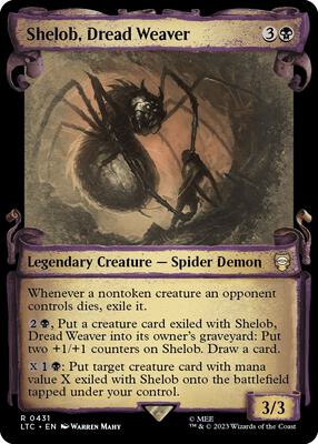 Shelob, Dread Weaver (Showcase Scrolls) card from Commander: The Lord of the Rings: Tales of Middle-earth