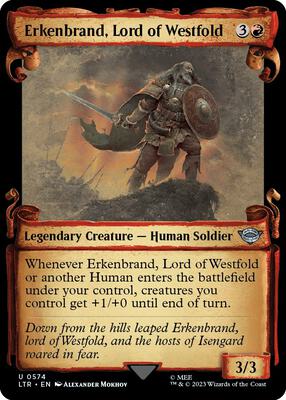 Erkenbrand, Lord of Westfold (Showcase Scrolls) card from Universes Beyond: The Lord of the Rings: Tales of Middle-earth