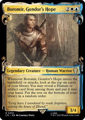 Boromir, Gondor's Hope (Showcase Scrolls) card from Commander: The Lord of the Rings: Tales of Middle-earth
