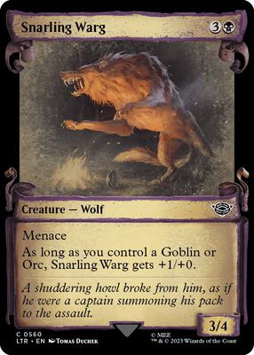 Snarling Warg (Showcase Scrolls) card from Universes Beyond: The Lord of the Rings: Tales of Middle-earth