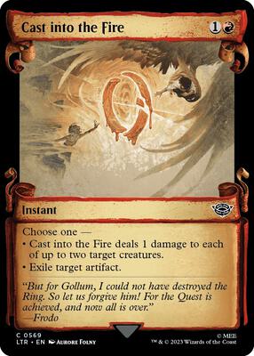 Cast into the Fire (Showcase Scrolls) card from Universes Beyond: The Lord of the Rings: Tales of Middle-earth