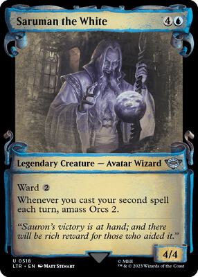 Saruman the White (Showcase Scrolls) card from Universes Beyond: The Lord of the Rings: Tales of Middle-earth