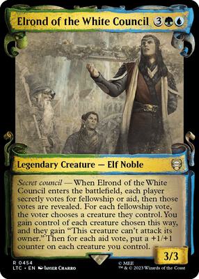 Elrond of the White Council (Showcase Scrolls) card from Commander: The Lord of the Rings: Tales of Middle-earth