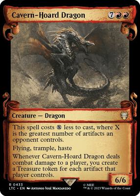Cavern-Hoard Dragon (Showcase Scrolls) card from Commander: The Lord of the Rings: Tales of Middle-earth