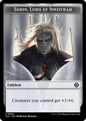 Emblem - Sorin, Lord of Innistrad // Vampire (0004) Double-Sided Token card from Commander: The Lost Caverns of Ixalan