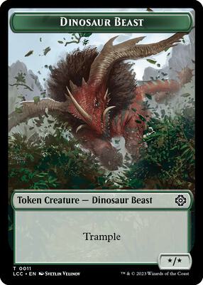 Dinosaur Beast // Dinosaur Double-Sided Token card from Commander: The Lost Caverns of Ixalan