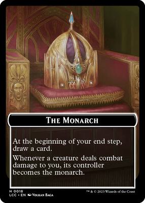 The Monarch // Dinosaur Double-Sided Token card from Commander: The Lost Caverns of Ixalan