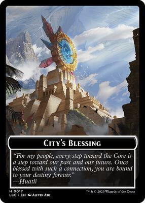 City's Blessing // Dinosaur Double-Sided Token card from Commander: The Lost Caverns of Ixalan