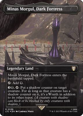 Minas Morgul, Dark Fortress (Borderless) (Surge Foil) card from Commander: The Lord of the Rings: Tales of Middle-earth