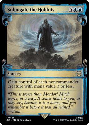 Subjugate the Hobbits (Showcase Scrolls) card from Commander: The Lord of the Rings: Tales of Middle-earth