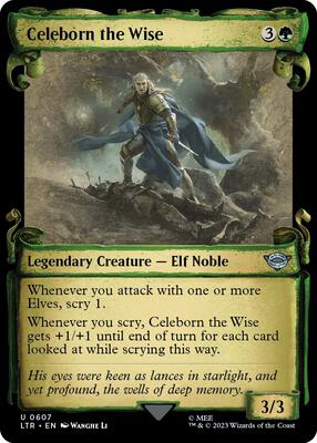 Celeborn the Wise (Showcase Scrolls) card from Universes Beyond: The Lord of the Rings: Tales of Middle-earth