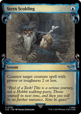 Stern Scolding (Showcase Scrolls) card from Universes Beyond: The Lord of the Rings: Tales of Middle-earth