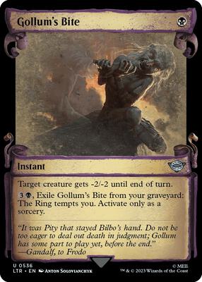 Gollum's Bite (Showcase Scrolls) card from Universes Beyond: The Lord of the Rings: Tales of Middle-earth