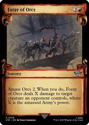 Foray of Orcs (Showcase Scrolls) card from Universes Beyond: The Lord of the Rings: Tales of Middle-earth