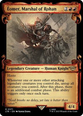 Eomer, Marshal of Rohan (Showcase Scrolls) card from Universes Beyond: The Lord of the Rings: Tales of Middle-earth