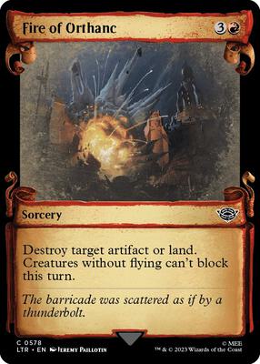 Fire of Orthanc (Showcase Scrolls) card from Universes Beyond: The Lord of the Rings: Tales of Middle-earth