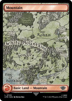 Mountain (0720) (Surge Foil) card from Universes Beyond: The Lord of the Rings: Tales of Middle-earth