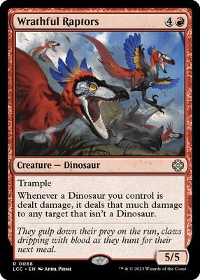 Wrathful Raptors card from Commander: The Lost Caverns of Ixalan