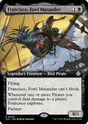Francisco, Fowl Marauder (Extended Art) card from Commander: The Lost Caverns of Ixalan