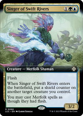 Singer of Swift Rivers (Extended Art) card from Commander: The Lost Caverns of Ixalan