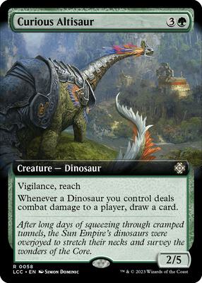Curious Altisaur (Extended Art) card from Commander: The Lost Caverns of Ixalan