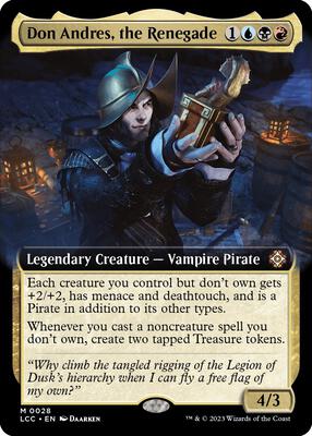 Don Andres, the Renegade (Extended Art) card from Commander: The Lost Caverns of Ixalan