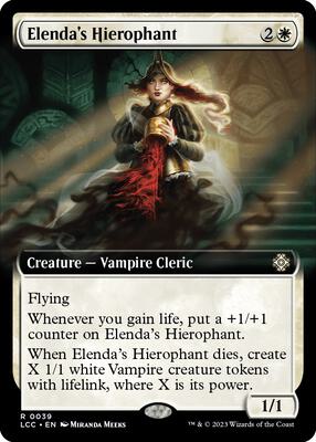 Elenda's Hierophant (Extended Art) card from Commander: The Lost Caverns of Ixalan