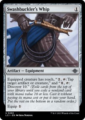 Swashbuckler's Whip card from The Lost Caverns of Ixalan