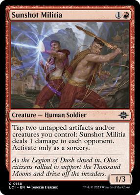 Sunshot Militia card from The Lost Caverns of Ixalan