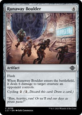Runaway Boulder card from The Lost Caverns of Ixalan
