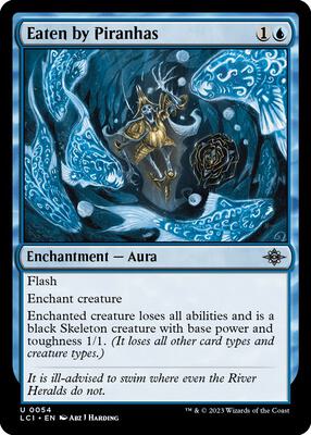 Eaten by Piranhas card from The Lost Caverns of Ixalan