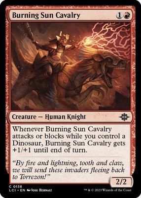 Burning Sun Cavalry card from The Lost Caverns of Ixalan