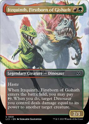 Itzquinth, Firstborn of Gishath (Borderless) card from The Lost Caverns of Ixalan