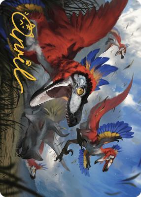 Wrathful Raptors Art Card (Gold-Stamped Signature) card from Art Series: The Lost Caverns of Ixalan