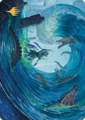 Wave Goodbye Art Card (Gold-Stamped Planeswalker Symbol) card from Art Series: The Lost Caverns of Ixalan