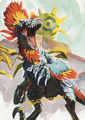 Pantlaza, Sun-Favored Art Card (Gold-Stamped Signature) card from Art Series: The Lost Caverns of Ixalan