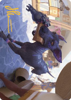 Mischievous Pup Art Card (Gold-Stamped Signature) card from Art Series: The Lost Caverns of Ixalan