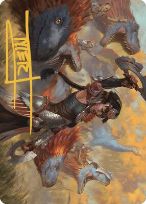 Huatli, Poet of Unity Art Card (Gold-Stamped Signature) card from Art Series: The Lost Caverns of Ixalan