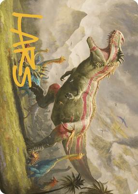 Ghalta, Stampede Tyrant Art Card (Gold-Stamped Signature) card from Art Series: The Lost Caverns of Ixalan