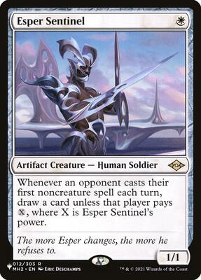 Esper Sentinel card from The List Reprints