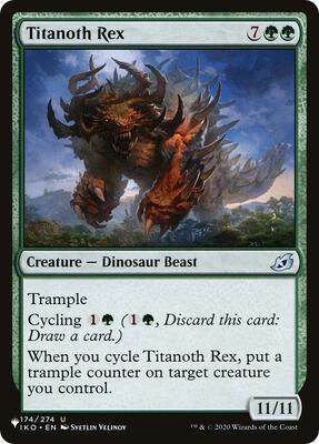 Titanoth Rex card from The List Reprints