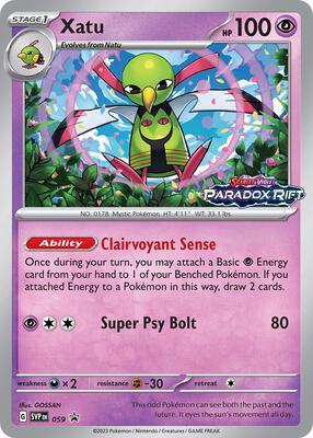 Xatu - 059 (Prerelease) card from SV: Scarlet & Violet Promo Cards