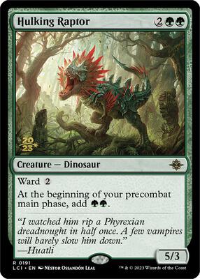 Hulking Raptor card from Prerelease Cards