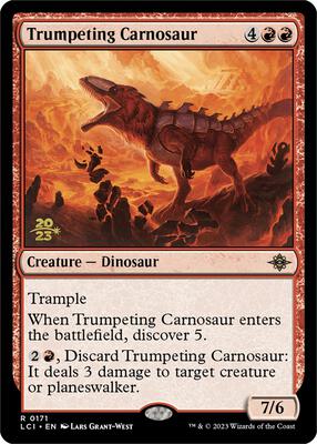 Trumpeting Carnosaur card from Prerelease Cards