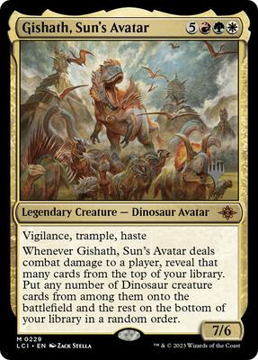 Gishath, Sun's Avatar card from Promo Pack: The Lost Caverns of Ixalan