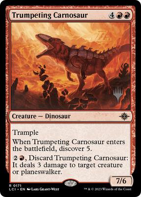 Trumpeting Carnosaur card from Promo Pack: The Lost Caverns of Ixalan